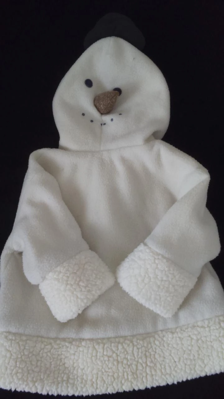 Chaqueta / Abrigo Polar Con Capucha De Muñeco De Nieve Talla 6 Meses Idea De Regalo – photo 3